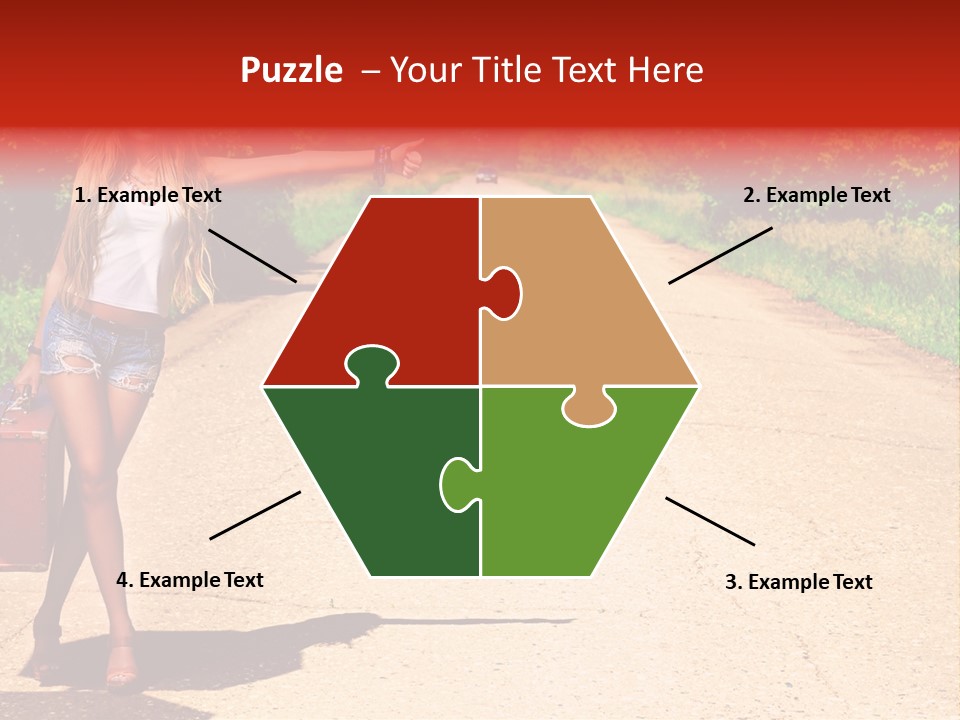 Hitchhiking Way Suitcase PowerPoint Template