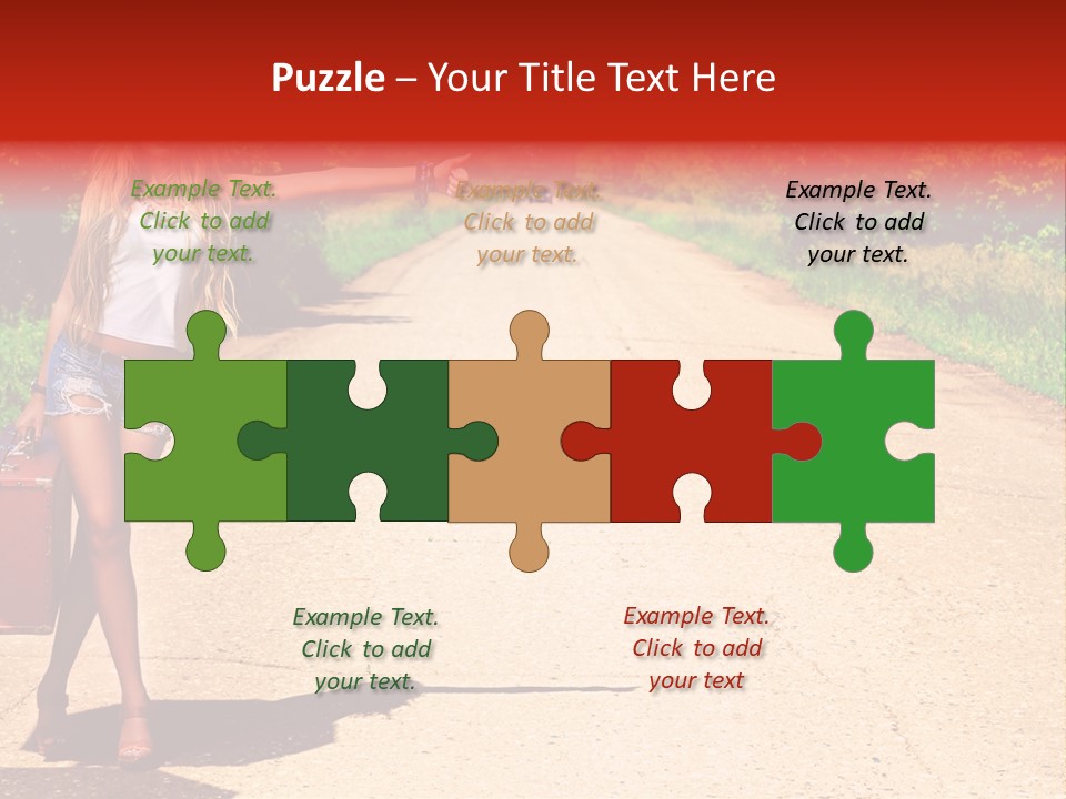 Hitchhiking Way Suitcase PowerPoint Template