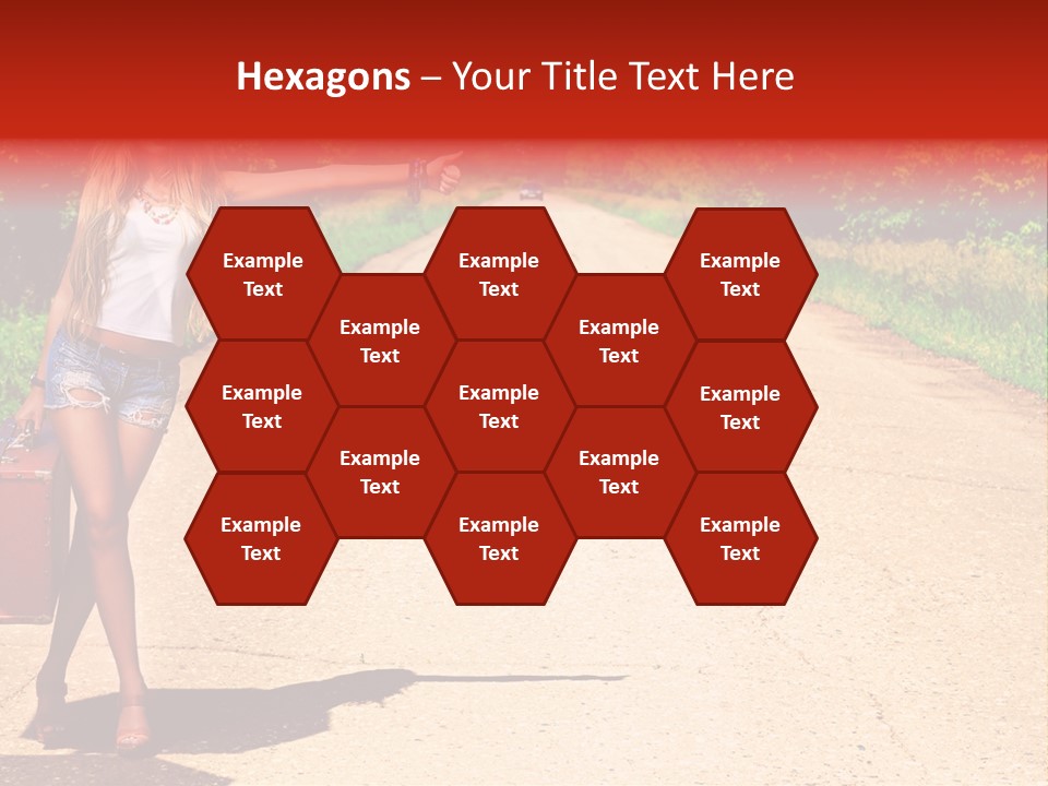 Hitchhiking Way Suitcase PowerPoint Template