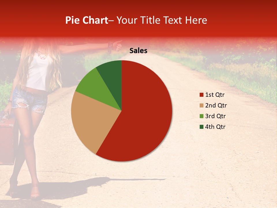 Hitchhiking Way Suitcase PowerPoint Template