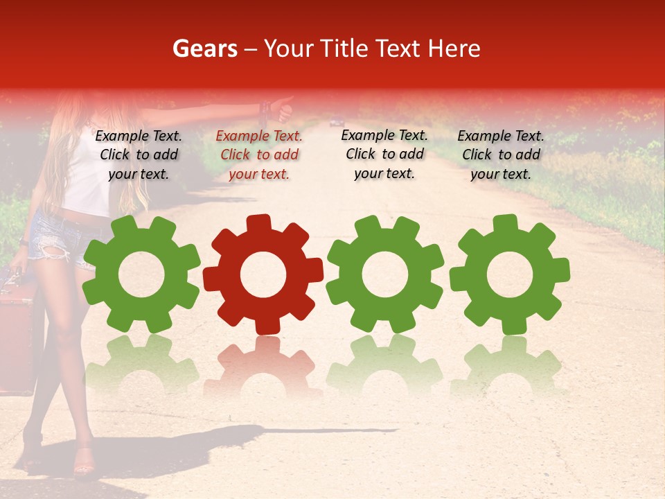 Hitchhiking Way Suitcase PowerPoint Template