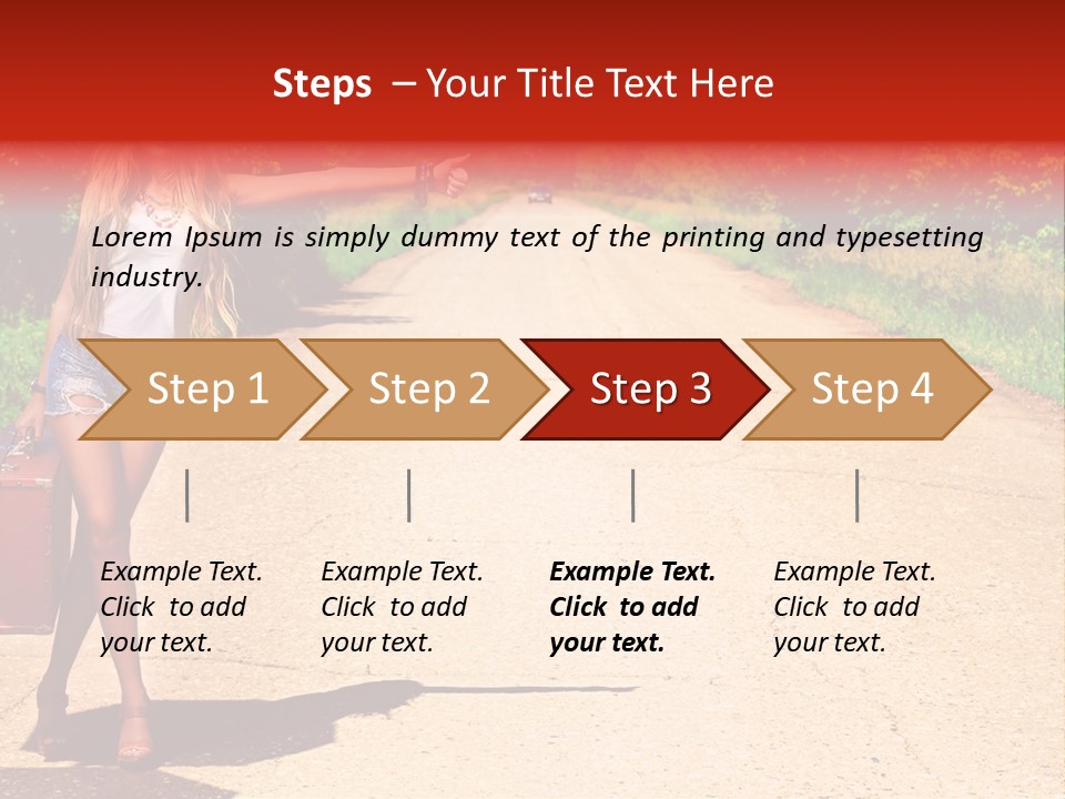 Hitchhiking Way Suitcase PowerPoint Template