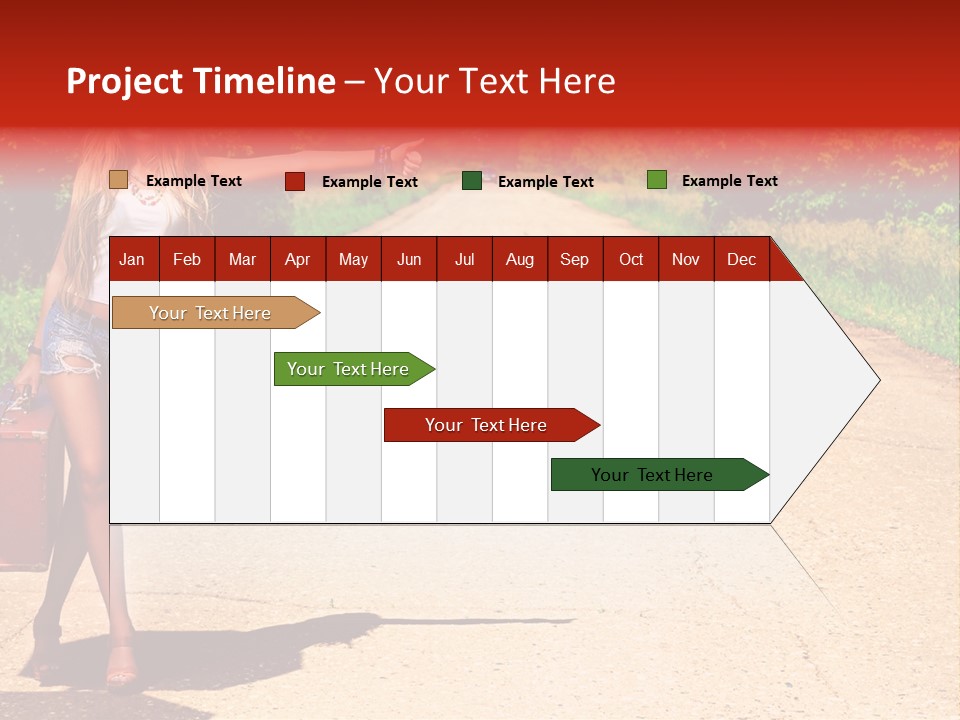Hitchhiking Way Suitcase PowerPoint Template