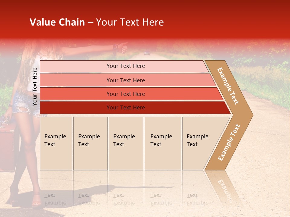 Hitchhiking Way Suitcase PowerPoint Template