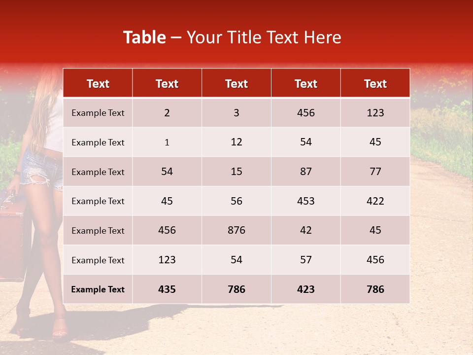 Hitchhiking Way Suitcase PowerPoint Template