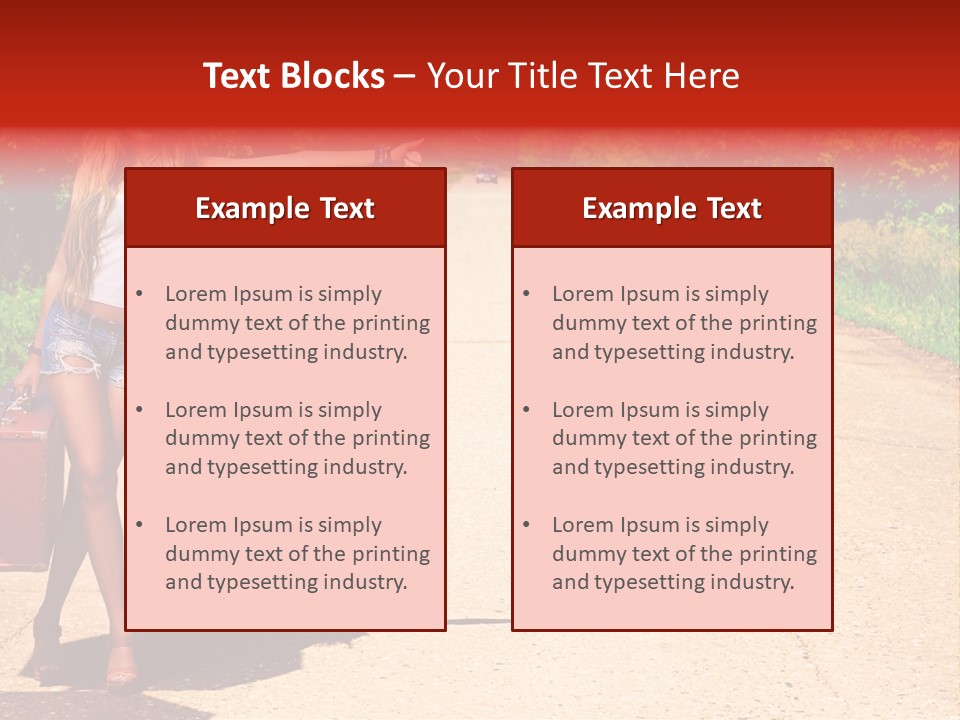 Hitchhiking Way Suitcase PowerPoint Template