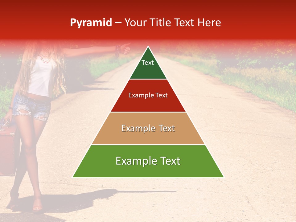 Hitchhiking Way Suitcase PowerPoint Template