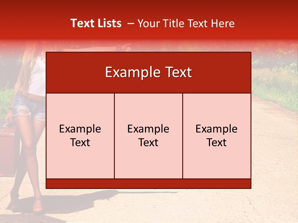 Hitchhiking Way Suitcase PowerPoint Template