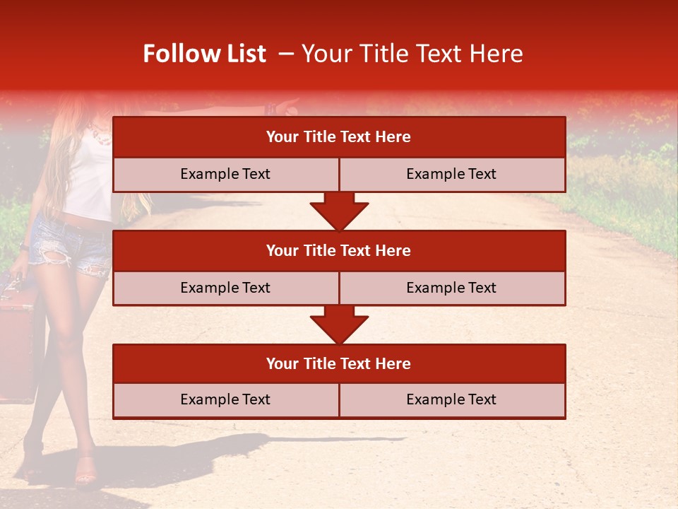 Hitchhiking Way Suitcase PowerPoint Template