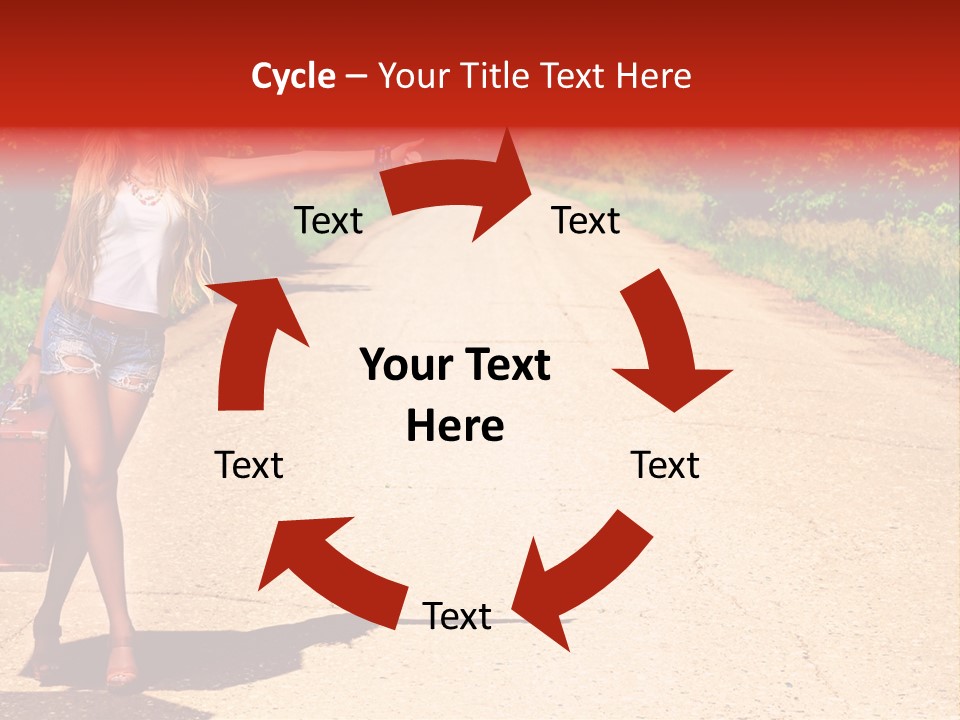 Hitchhiking Way Suitcase PowerPoint Template
