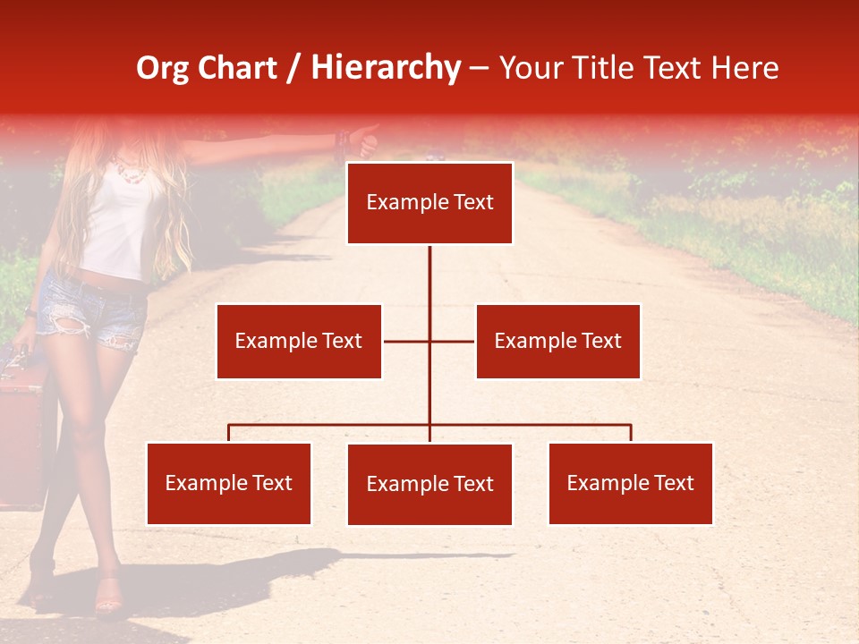 Hitchhiking Way Suitcase PowerPoint Template