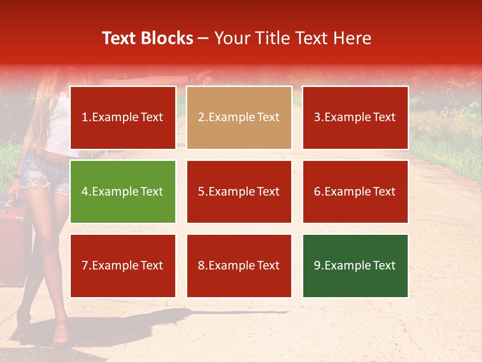 Hitchhiking Way Suitcase PowerPoint Template