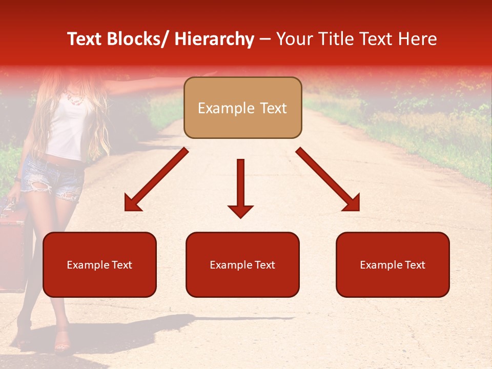 Hitchhiking Way Suitcase PowerPoint Template