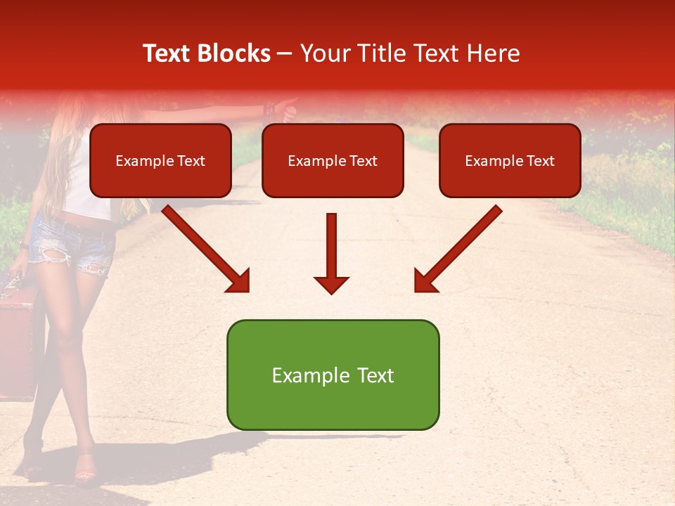 Hitchhiking Way Suitcase PowerPoint Template