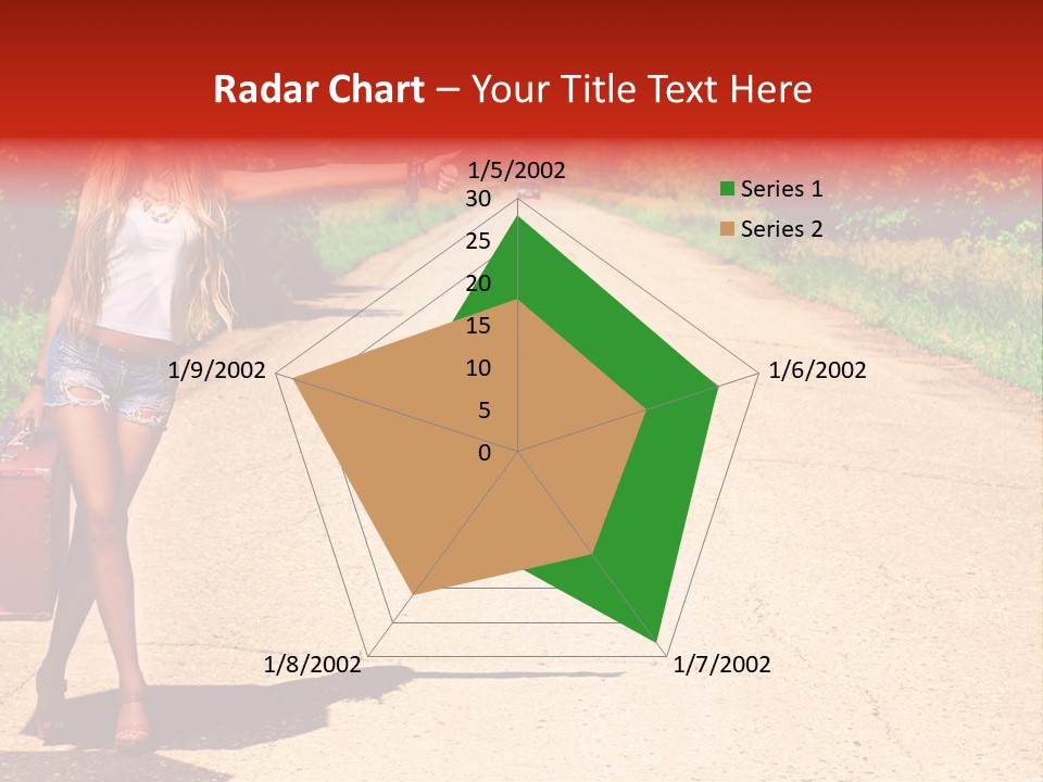 Hitchhiking Way Suitcase PowerPoint Template