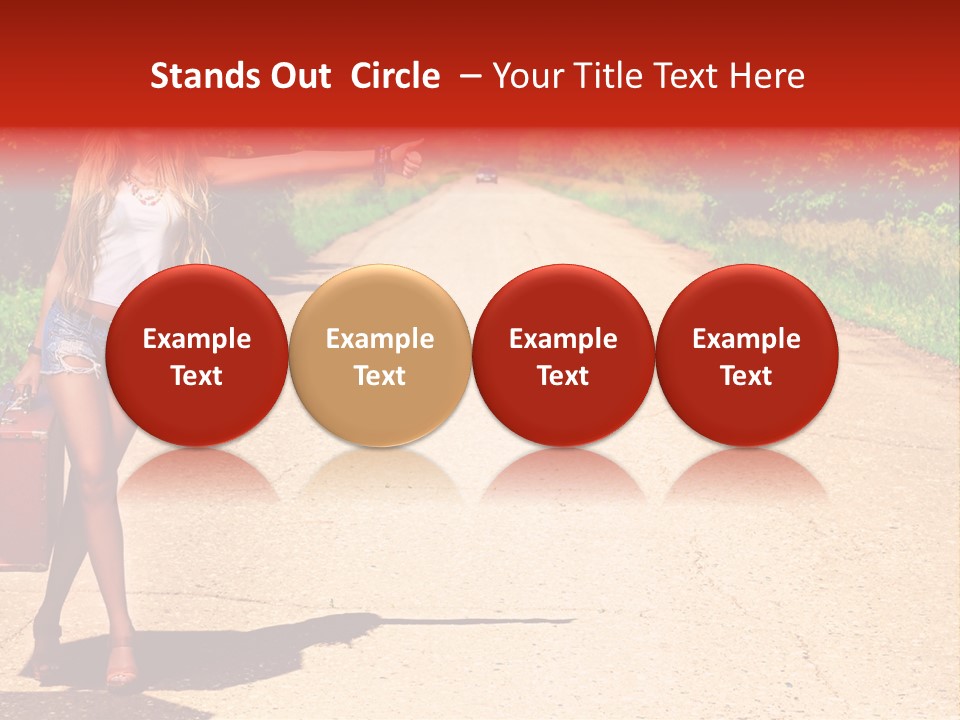 Hitchhiking Way Suitcase PowerPoint Template