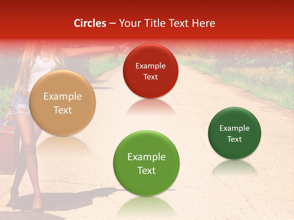 Hitchhiking Way Suitcase PowerPoint Template