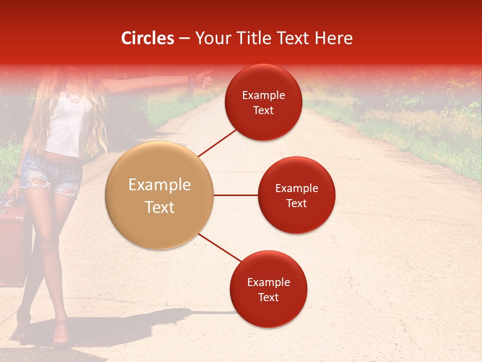 Hitchhiking Way Suitcase PowerPoint Template