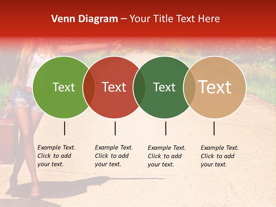 Hitchhiking Way Suitcase PowerPoint Template