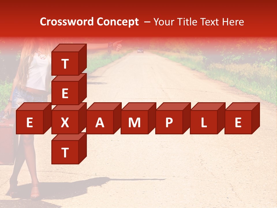 Hitchhiking Way Suitcase PowerPoint Template