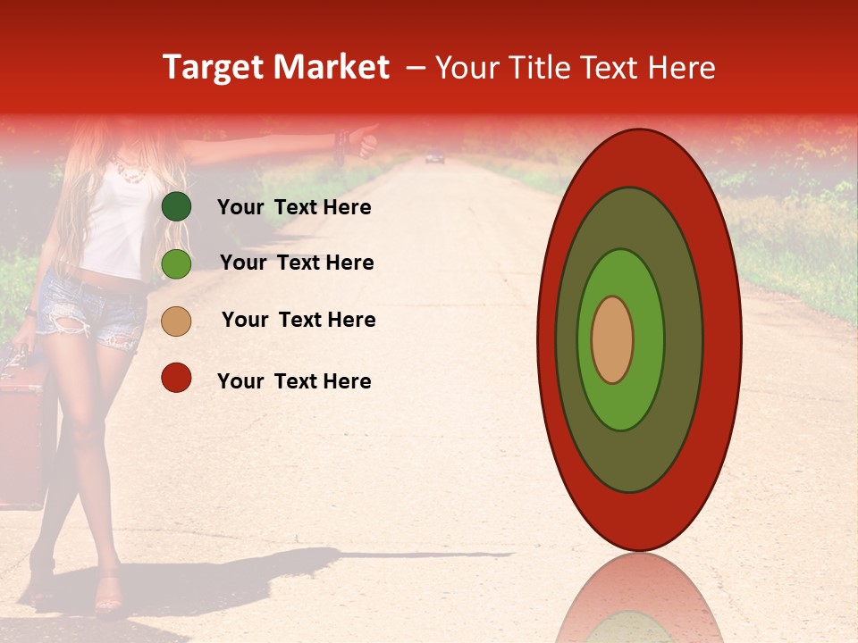 Hitchhiking Way Suitcase PowerPoint Template