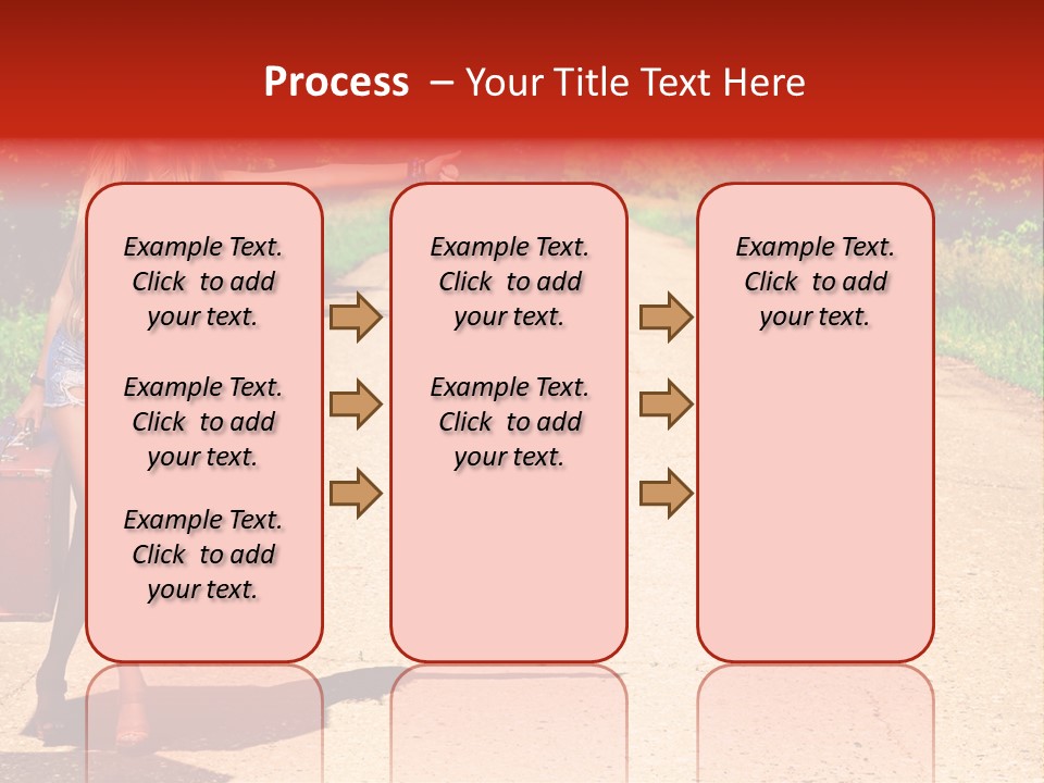 Hitchhiking Way Suitcase PowerPoint Template