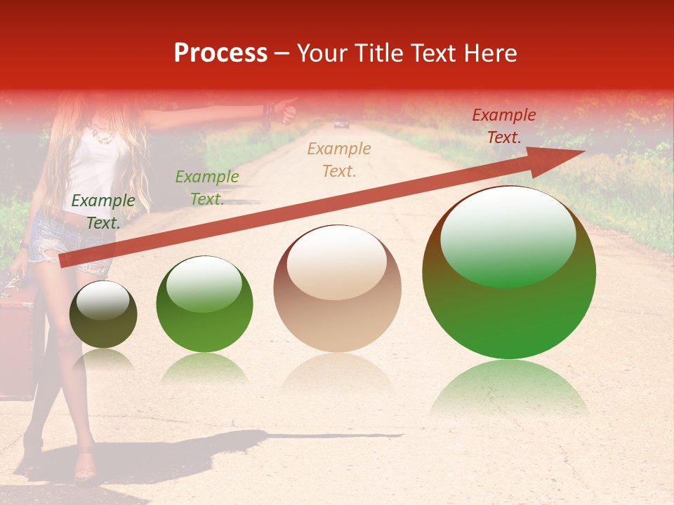 Hitchhiking Way Suitcase PowerPoint Template