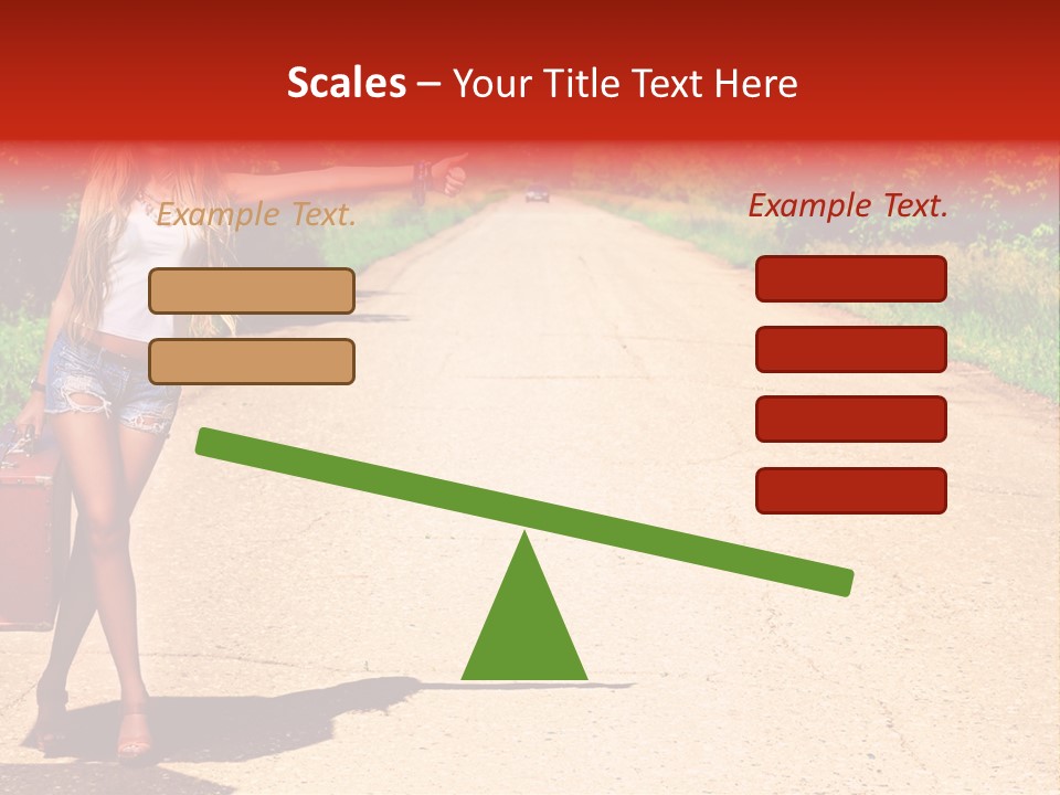 Hitchhiking Way Suitcase PowerPoint Template