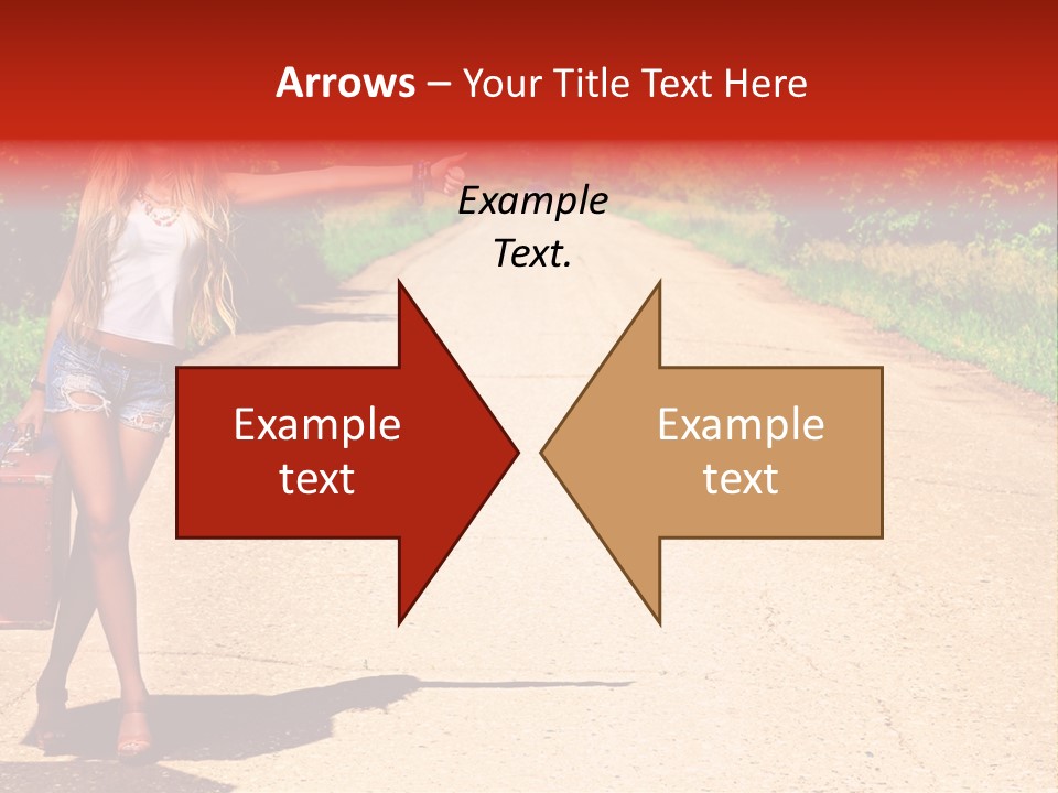 Hitchhiking Way Suitcase PowerPoint Template