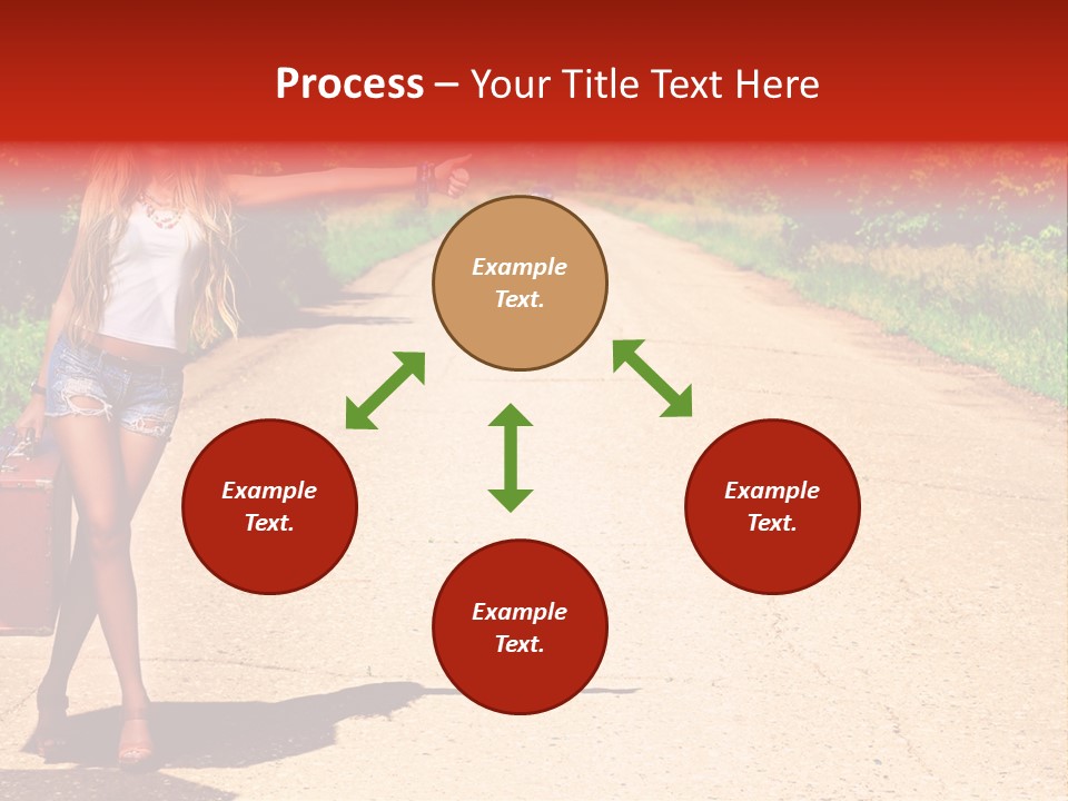 Hitchhiking Way Suitcase PowerPoint Template