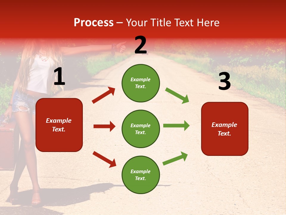 Hitchhiking Way Suitcase PowerPoint Template