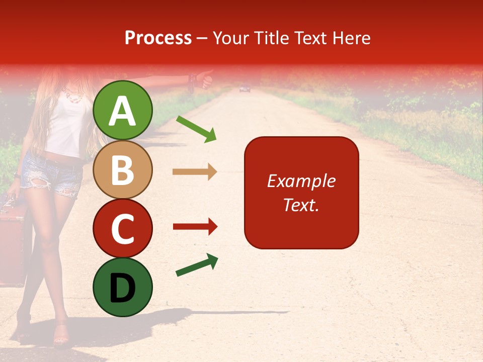Hitchhiking Way Suitcase PowerPoint Template
