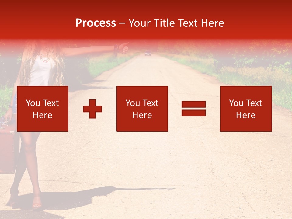 Hitchhiking Way Suitcase PowerPoint Template