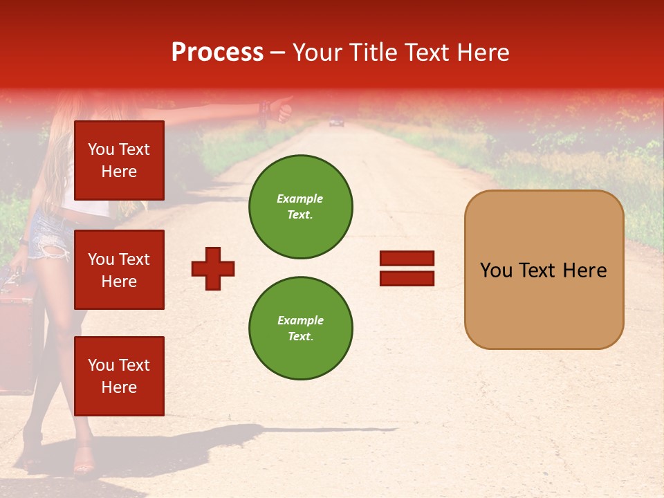 Hitchhiking Way Suitcase PowerPoint Template