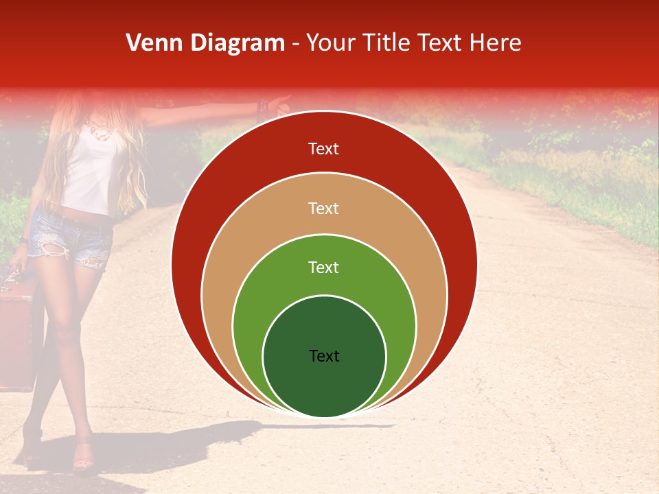 Hitchhiking Way Suitcase PowerPoint Template