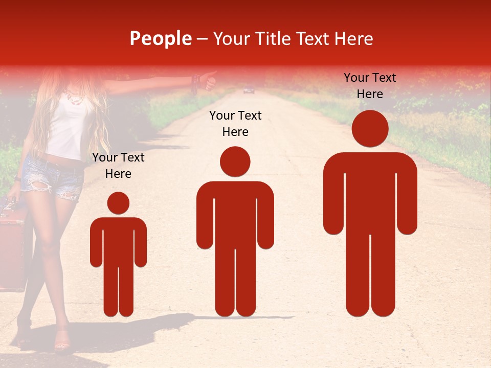 Hitchhiking Way Suitcase PowerPoint Template