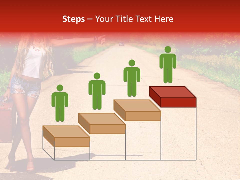 Hitchhiking Way Suitcase PowerPoint Template