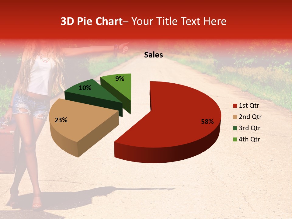 Hitchhiking Way Suitcase PowerPoint Template