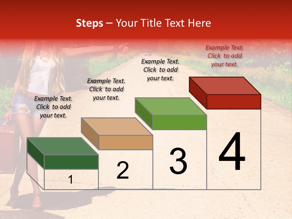 Hitchhiking Way Suitcase PowerPoint Template