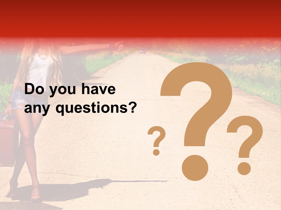 Hitchhiking Way Suitcase PowerPoint Template