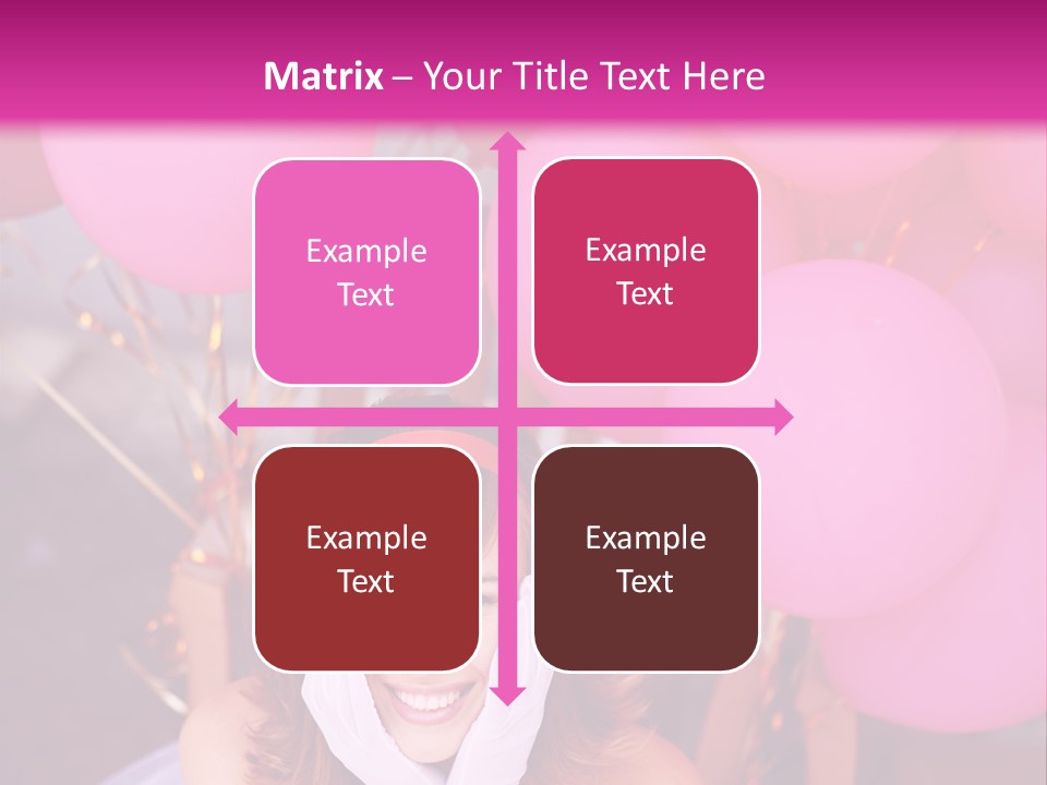 Hot Pink Balloons Celebration PowerPoint Template