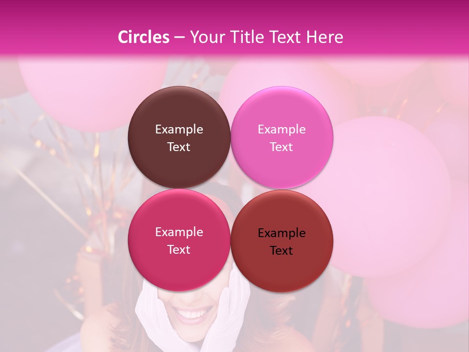 Hot Pink Balloons Celebration PowerPoint Template