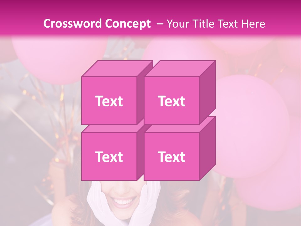 Hot Pink Balloons Celebration PowerPoint Template
