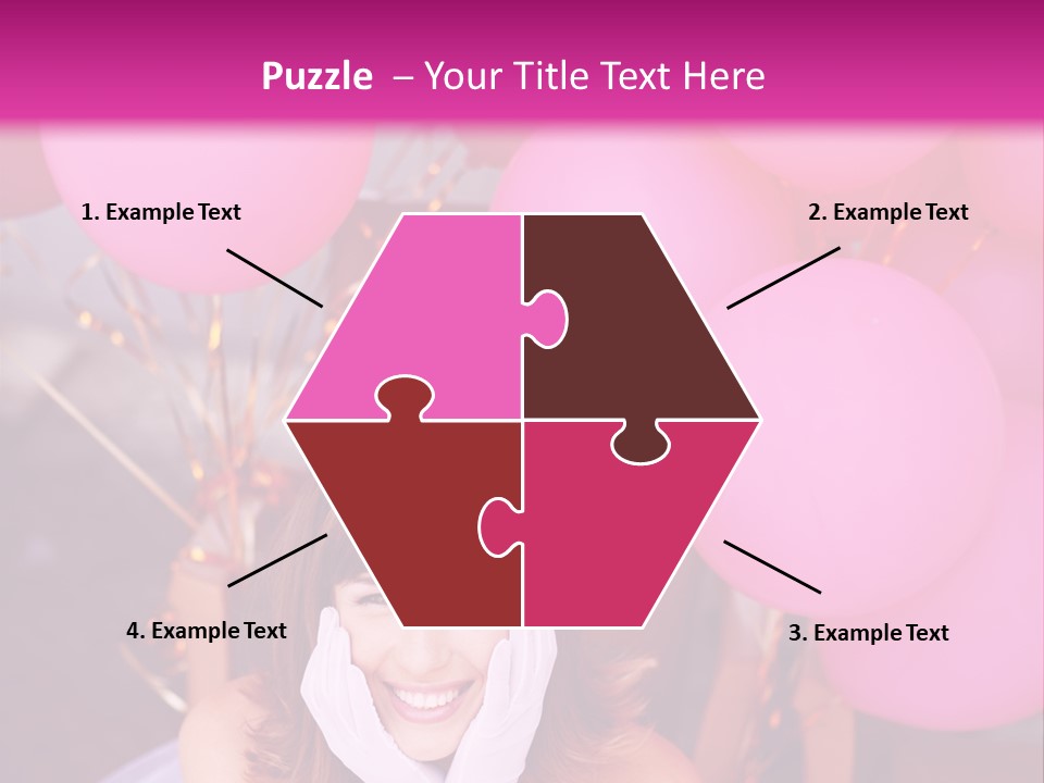 Hot Pink Balloons Celebration PowerPoint Template