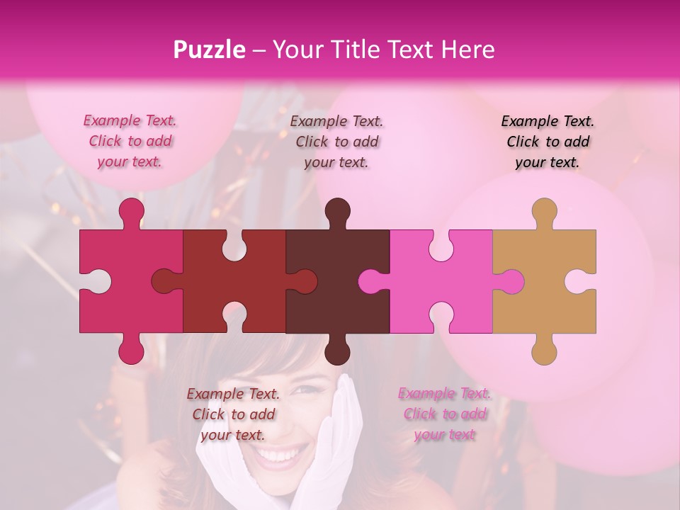 Hot Pink Balloons Celebration PowerPoint Template