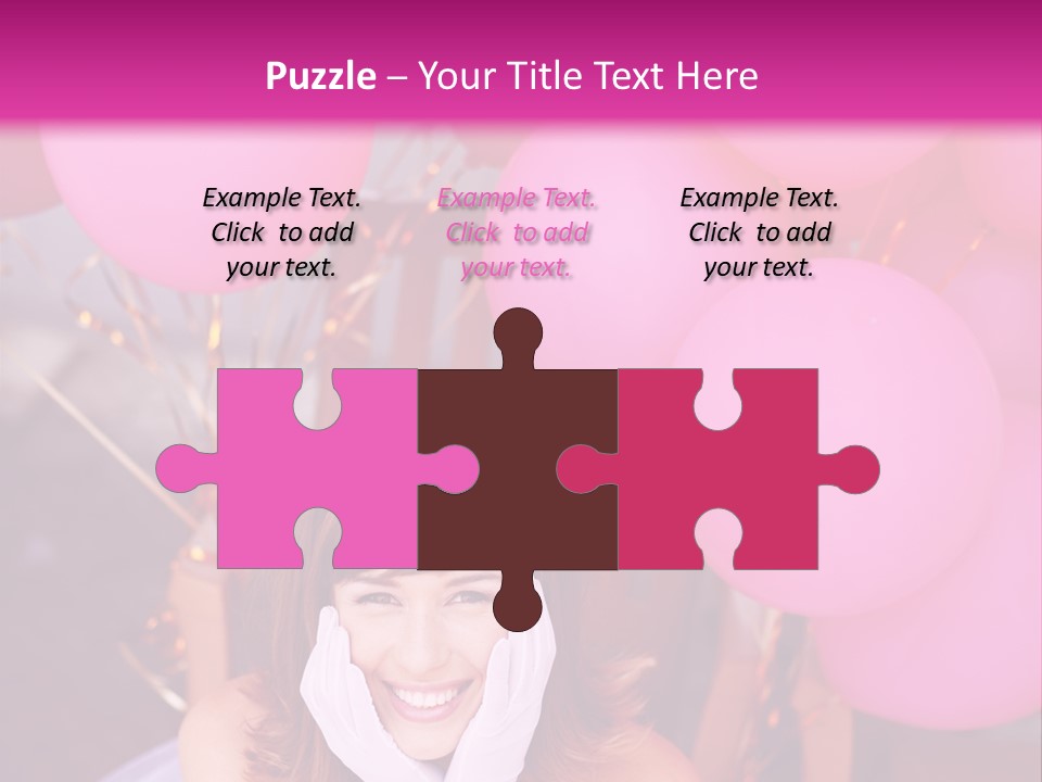 Hot Pink Balloons Celebration PowerPoint Template