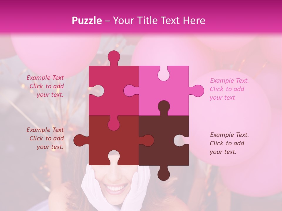 Hot Pink Balloons Celebration PowerPoint Template