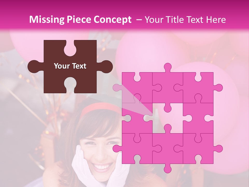 Hot Pink Balloons Celebration PowerPoint Template