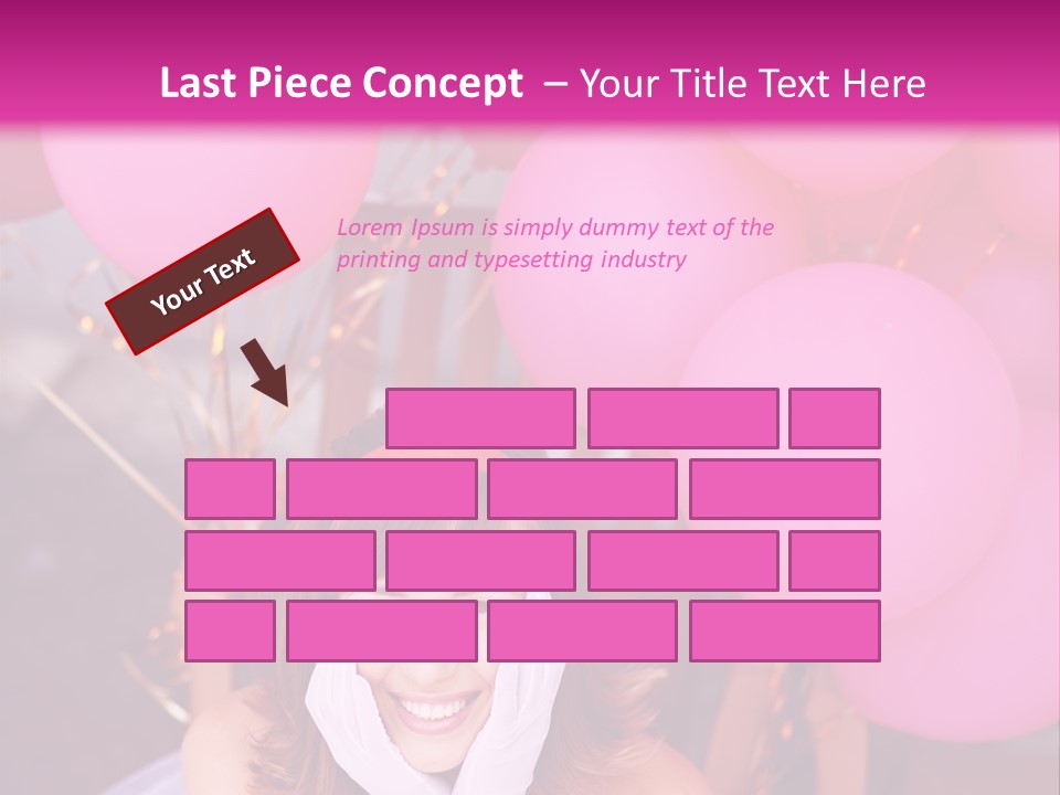 Hot Pink Balloons Celebration PowerPoint Template