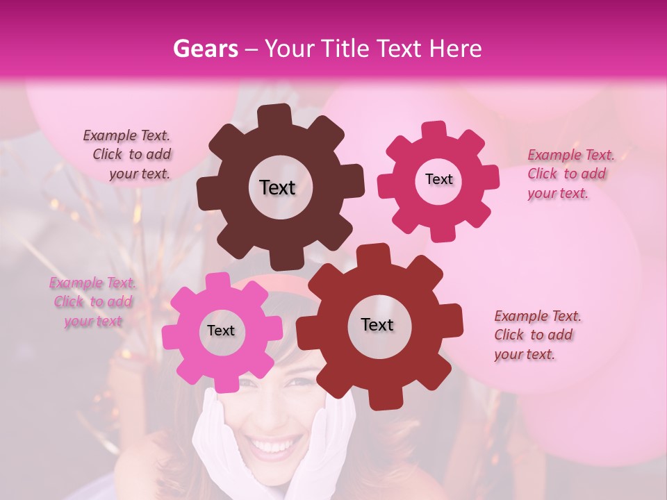 Hot Pink Balloons Celebration PowerPoint Template
